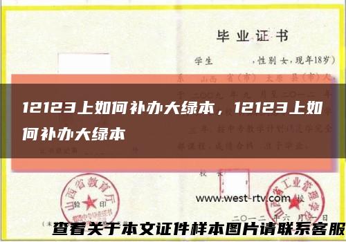 12123上如何補辦大綠本，12123上如何補辦大綠本縮略圖