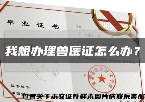 我想辦理獸醫證怎么辦？縮略圖