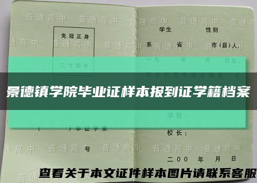 景德鎮學院畢業證樣本報到證學籍檔案縮略圖