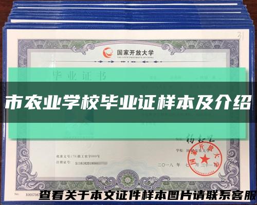 市農業學校畢業證樣本及介紹縮略圖