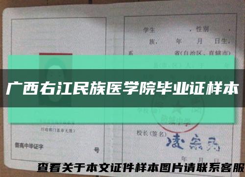 廣西右江民族醫學院畢業證樣本縮略圖