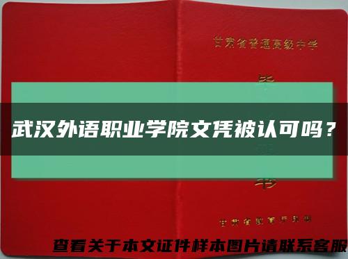 武漢外語職業學院文憑被認可嗎？縮略圖