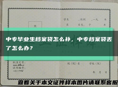 中專畢業生檔案袋怎么補，中專檔案袋丟了怎么辦？縮略圖