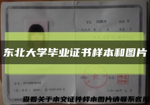 東北大學畢業證書樣本和圖片縮略圖