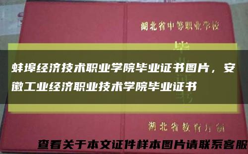 蚌埠經濟技術職業學院畢業證書圖片，安徽工業經濟職業技術學院畢業證書縮略圖