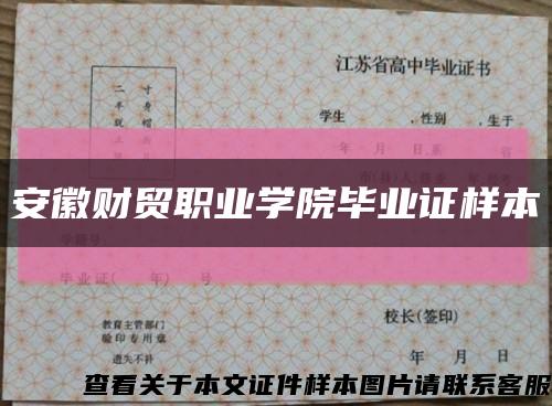 安徽財貿職業學院畢業證樣本縮略圖