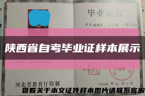 陜西省自考畢業證樣本展示縮略圖