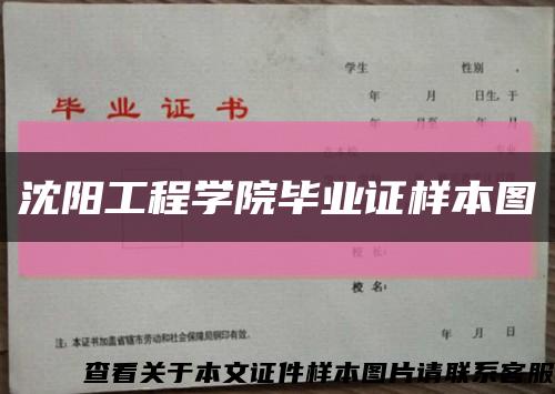 沈陽工程學院畢業證樣本圖縮略圖