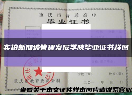 實拍新加坡管理發展學院畢業證書樣圖縮略圖