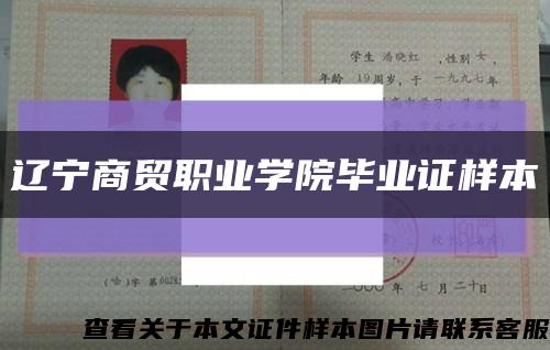 遼寧商貿職業學院畢業證樣本縮略圖