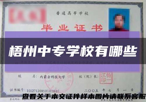 梧州中專學校有哪些縮略圖