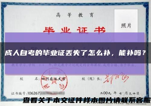 成人自考的畢業證丟失了怎么補，能補嗎？縮略圖