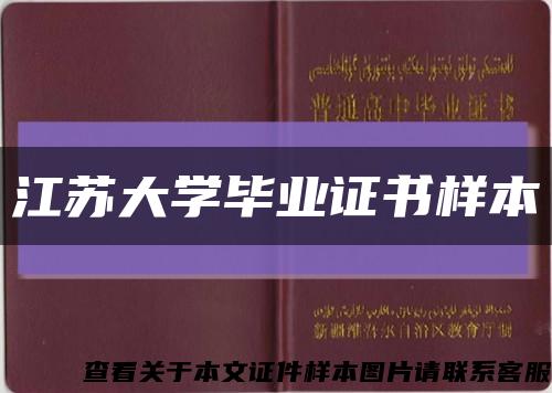 江蘇大學畢業證書樣本縮略圖