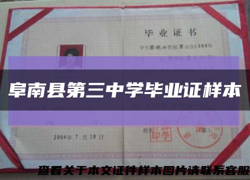 阜南縣第三中學畢業證樣本縮略圖