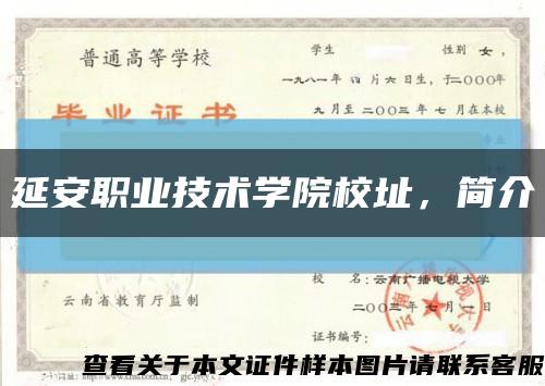 延安職業技術學院校址，簡介縮略圖