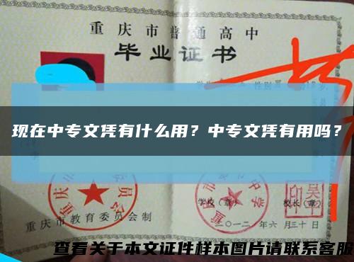 現在中專文憑有什么用？中專文憑有用嗎？縮略圖