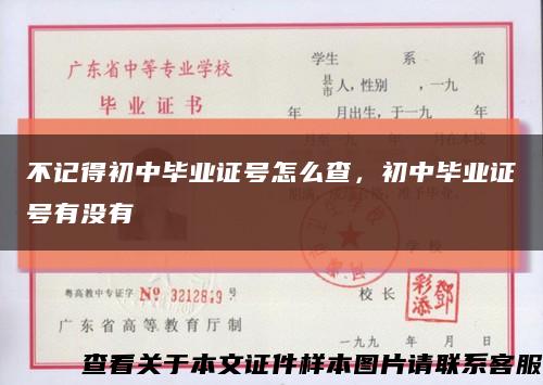 不記得初中畢業證號怎么查，初中畢業證號有沒有縮略圖