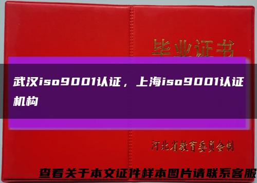 武漢iso9001認證，上海iso9001認證機構縮略圖