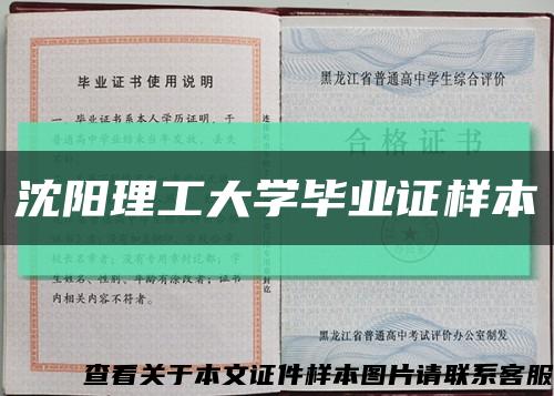 沈陽理工大學畢業證樣本縮略圖