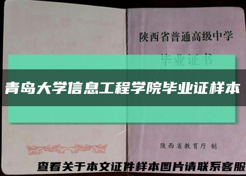 青島大學信息工程學院畢業證樣本縮略圖
