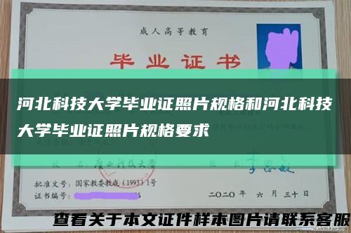 河北科技大學畢業證照片規格和河北科技大學畢業證照片規格要求縮略圖