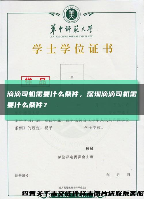 滴滴司機需要什么條件，深圳滴滴司機需要什么條件？縮略圖