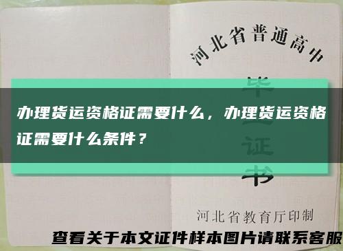 辦理貨運資格證需要什么，辦理貨運資格證需要什么條件？縮略圖