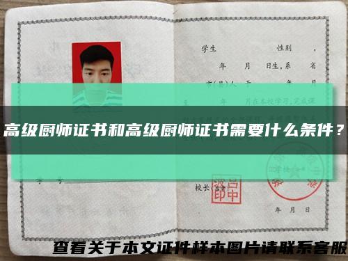 高級廚師證書和高級廚師證書需要什么條件？縮略圖