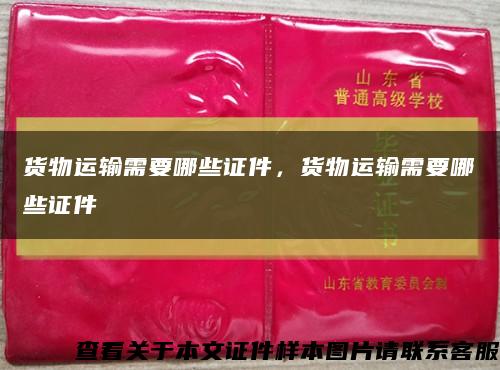 貨物運輸需要哪些證件，貨物運輸需要哪些證件縮略圖