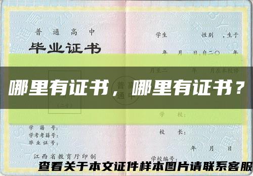 哪里有證書，哪里有證書？縮略圖