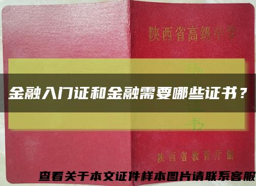 金融入門證和金融需要哪些證書？縮略圖