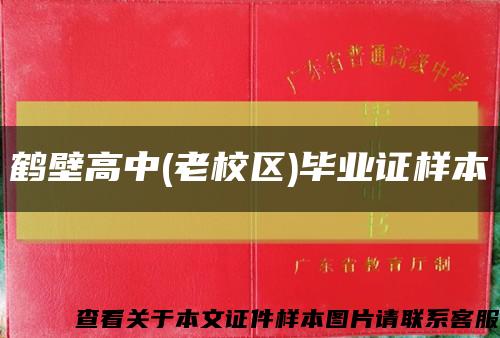 鶴壁高中(老校區)畢業證樣本縮略圖