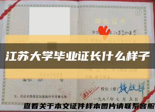 江蘇大學畢業證長什么樣子縮略圖