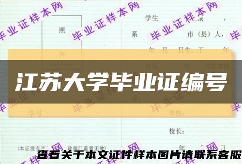 江蘇大學畢業證編號縮略圖