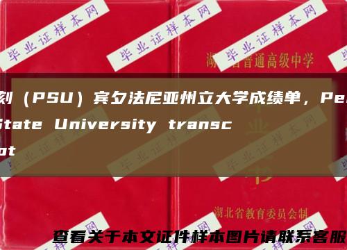 復刻（PSU）賓夕法尼亞州立大學成績單，Penn State University transcript縮略圖