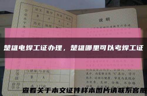楚雄電焊工證辦理，楚雄哪里可以考焊工證縮略圖
