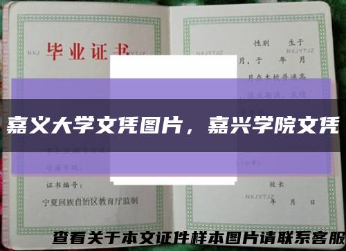 嘉義大學文憑圖片，嘉興學院文憑縮略圖