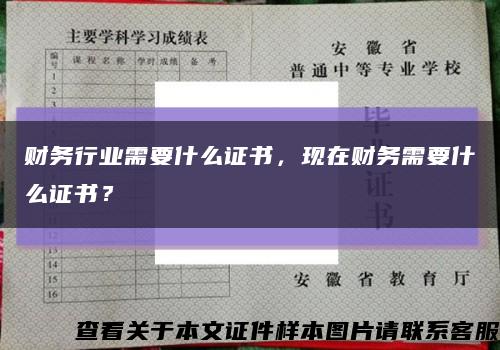 財務行業需要什么證書，現在財務需要什么證書？縮略圖