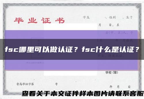 fsc哪里可以做認證？fsc什么是認證？縮略圖