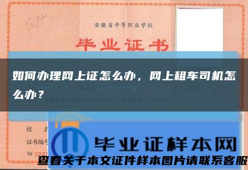 如何辦理網上證怎么辦，網上租車司機怎么辦？縮略圖