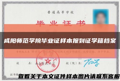 咸陽師范學院畢業證樣本報到證學籍檔案縮略圖