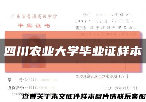 四川農業大學畢業證樣本縮略圖