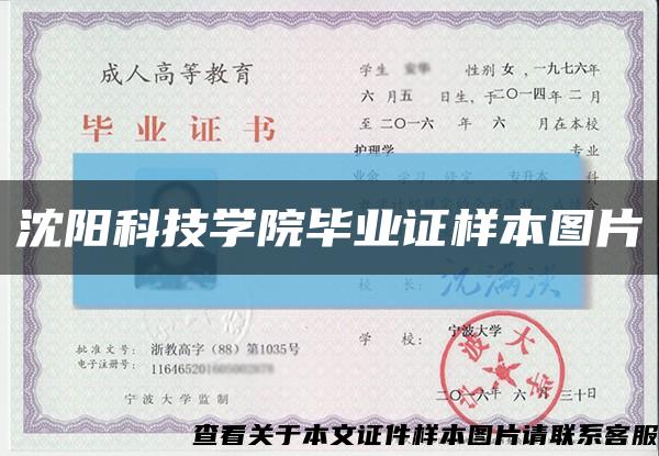 沈陽科技學院畢業證樣本圖片縮略圖