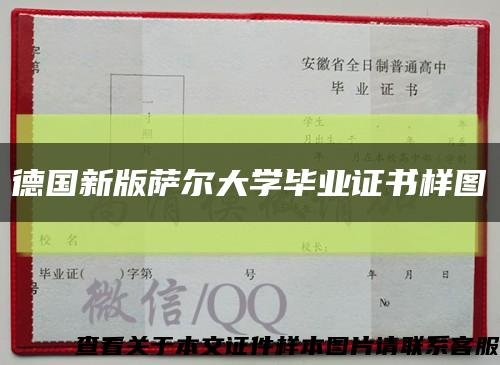 德國新版薩爾大學畢業證書樣圖縮略圖