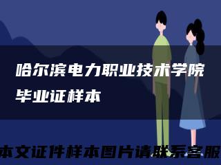 哈爾濱電力職業技術學院畢業證樣本縮略圖