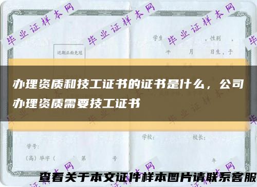 辦理資質和技工證書的證書是什么，公司辦理資質需要技工證書縮略圖
