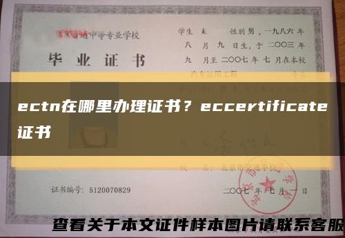 ectn在哪里辦理證書？eccertificate證書縮略圖