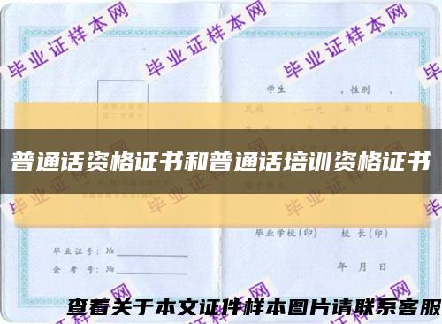 普通話資格證書和普通話培訓資格證書縮略圖