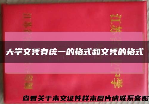 大學文憑有統一的格式和文憑的格式縮略圖