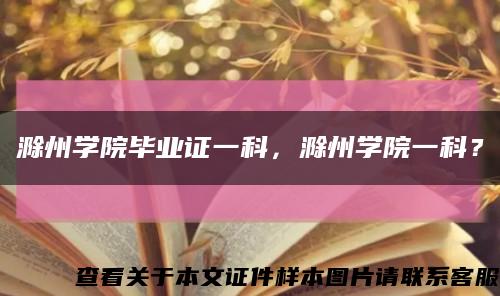 滁州學院畢業證一科，滁州學院一科？縮略圖